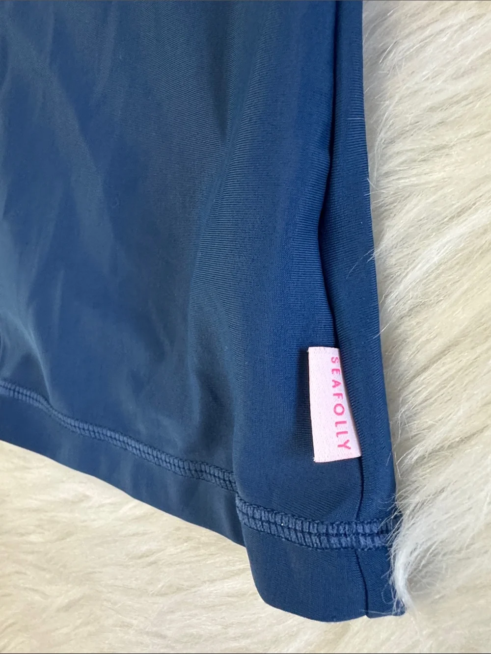 Seafolly Girls UV  Rash Top Indigo Blue Full-Zip Long Sleeve Rash Guard Size 12